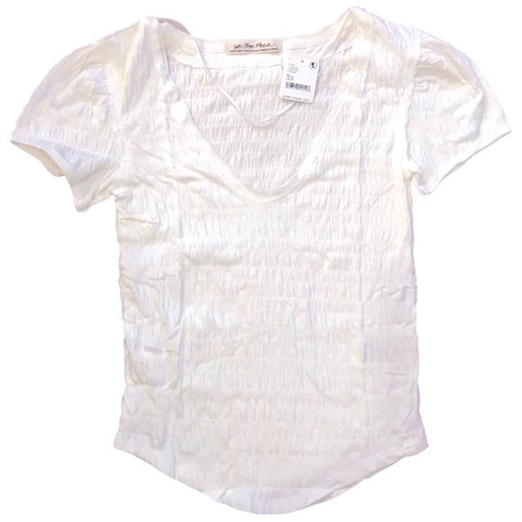Free People We the Free Sugar Cube Short Sleeve Tee XS Optic White New with Tags - Picture 8 of 8